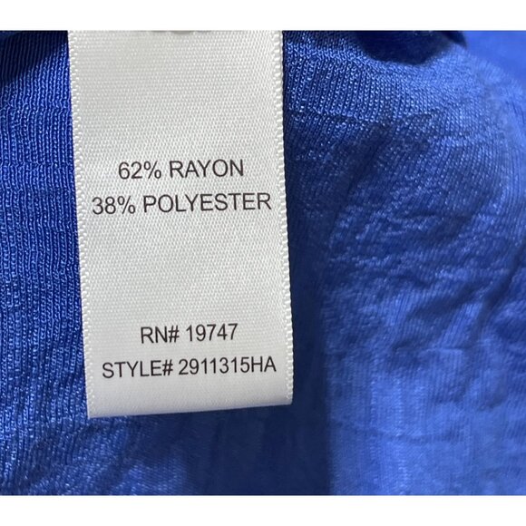 New Counterparts Tunic Top Size 1X Solid Blue V-Neck Blouse - Picture 5 of 7